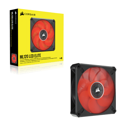 Corsair ML120 LED Elite 120mm Red LED Cabinet Fan (Single Pack)